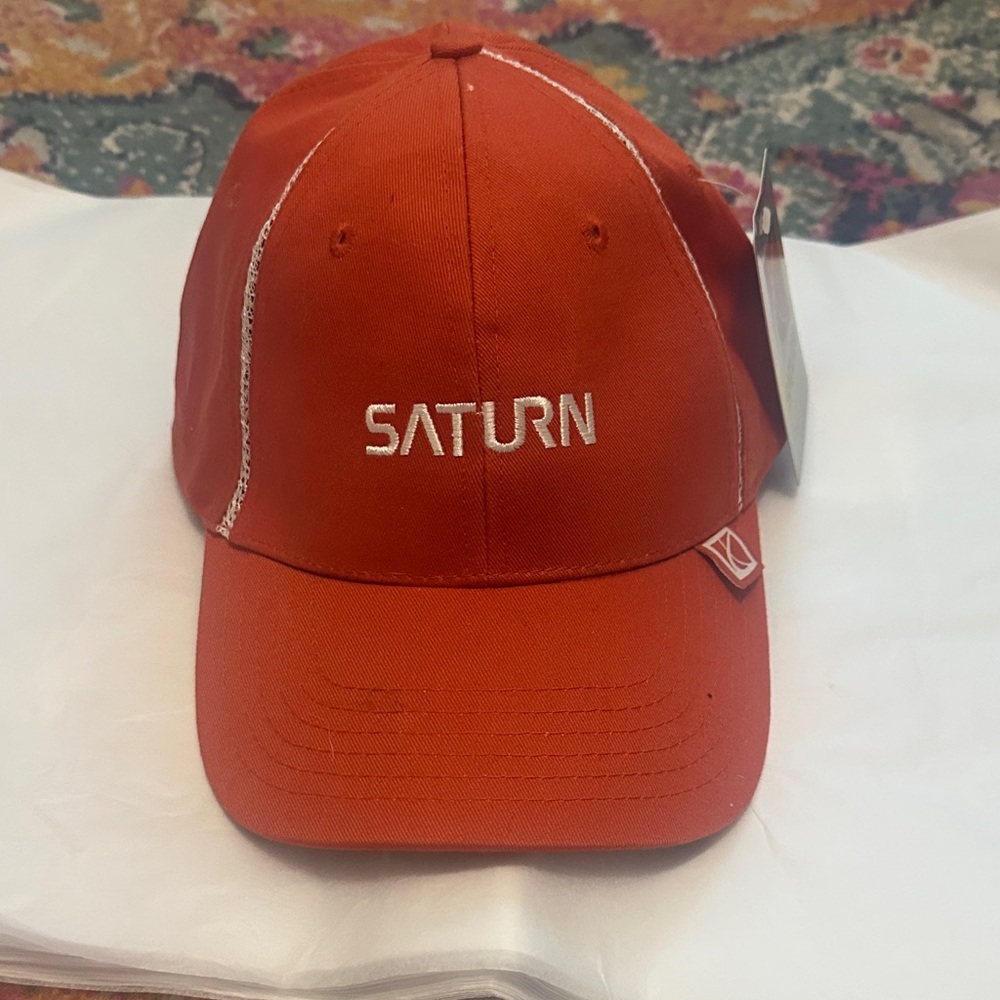 Saturn Embroidered Orange Baseball Cap